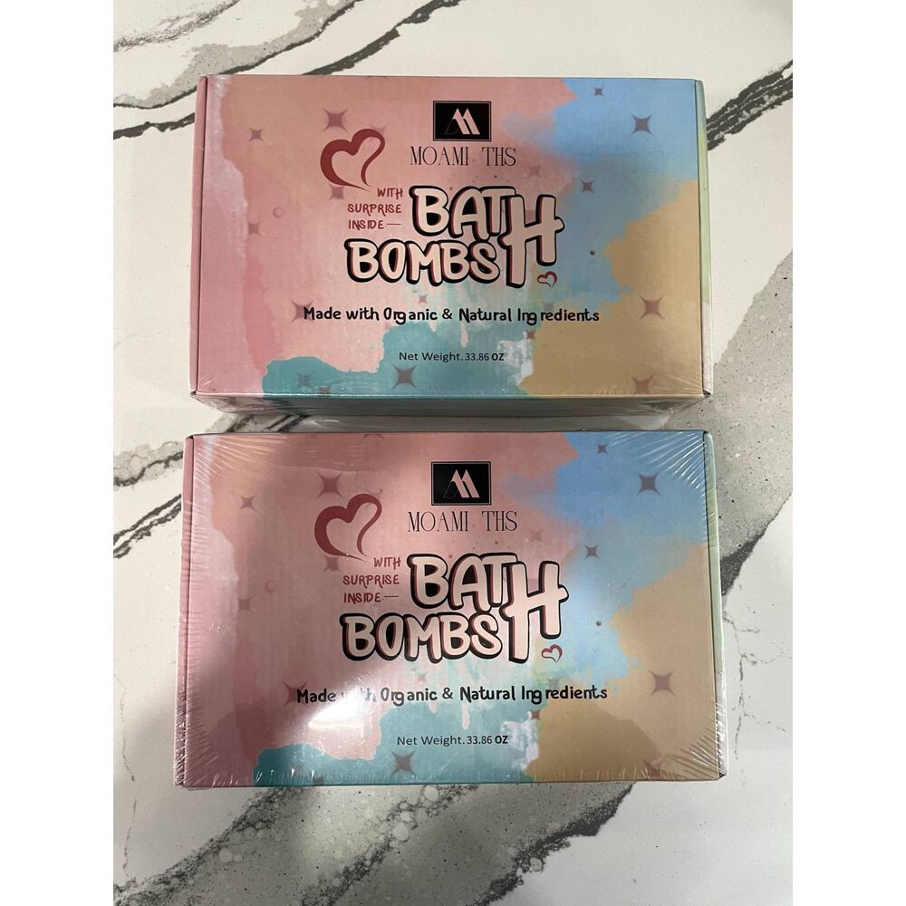 Set of 2 Moami THS Organic Bath Bombs, New, Sealed
